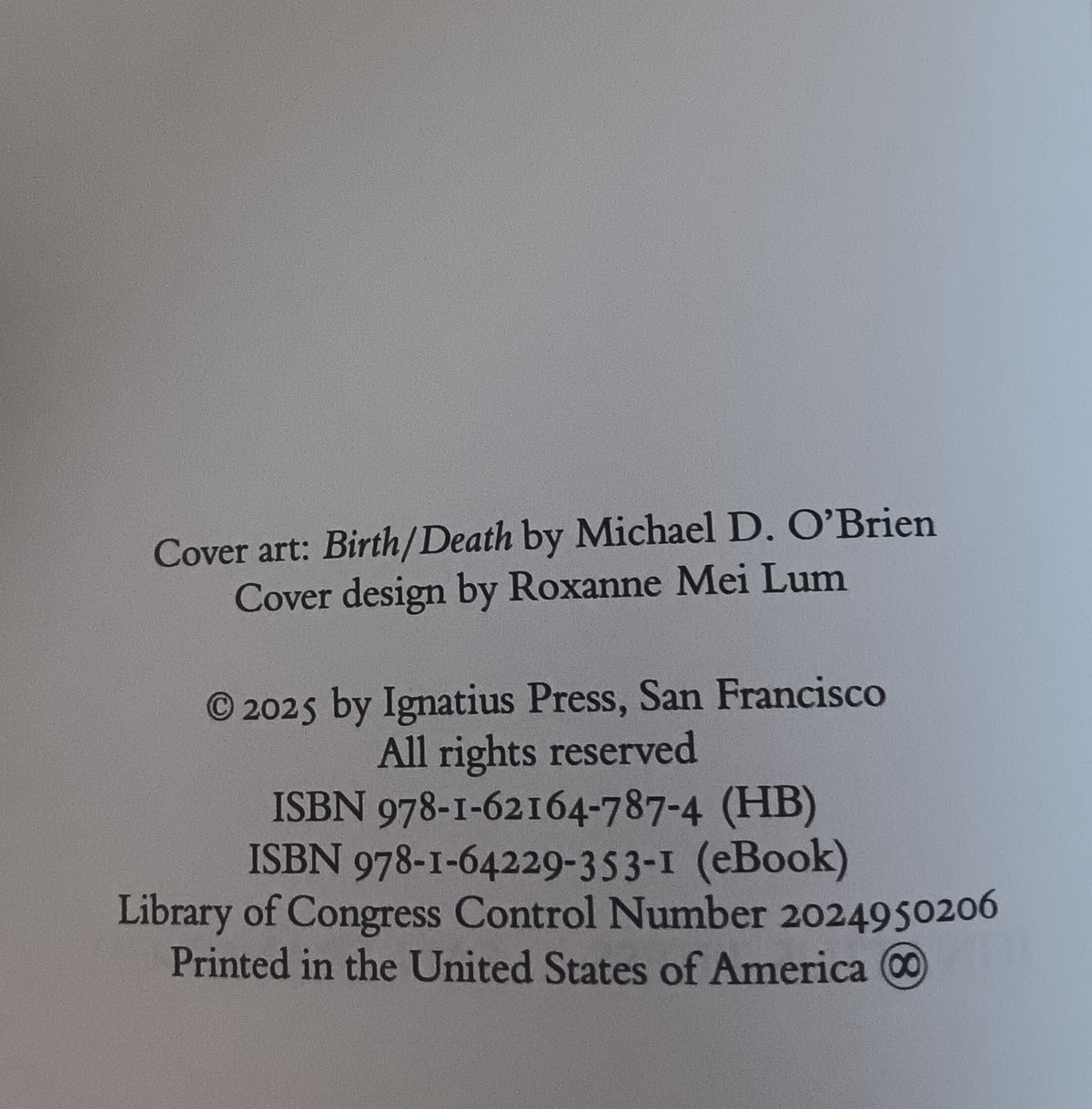 Letter to the Future A Novel Michael D. O’Brien 2025 Hardcover Dust Jacket