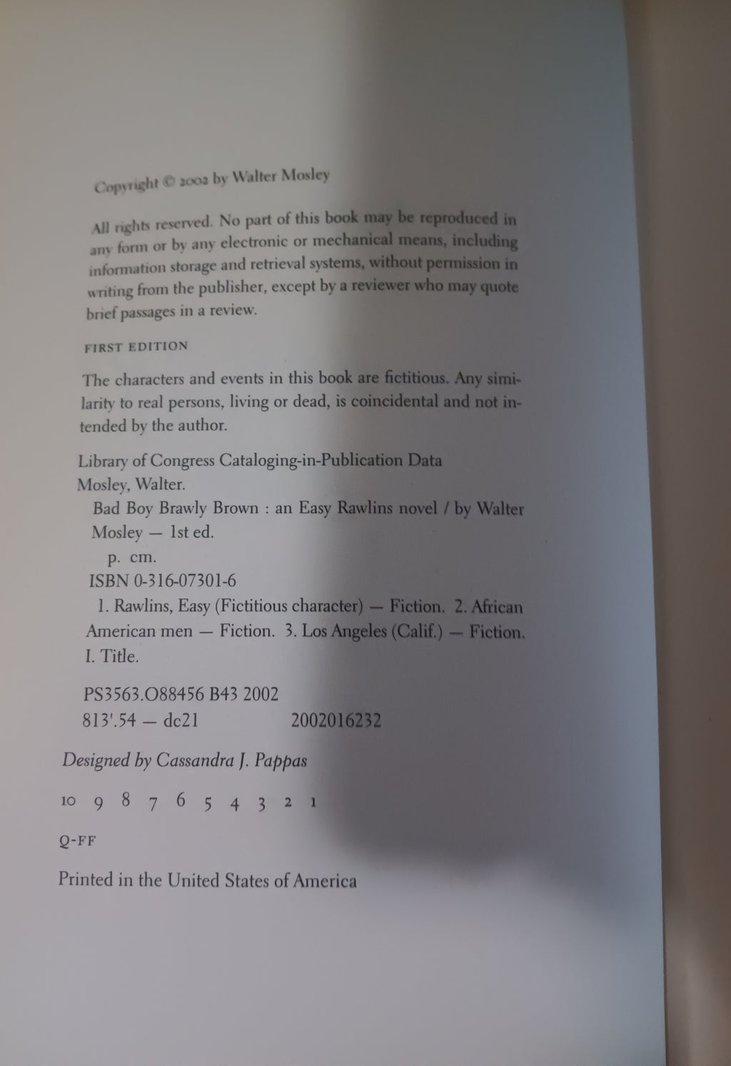 SIGNED Walter Mosley Bad Boy Brawly Brown 1st Edition 1st Printing HC DJ