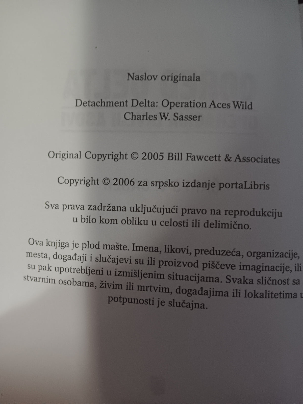 Odred Delta Operacija Divlji Asovi Sasser Serbian Paperback