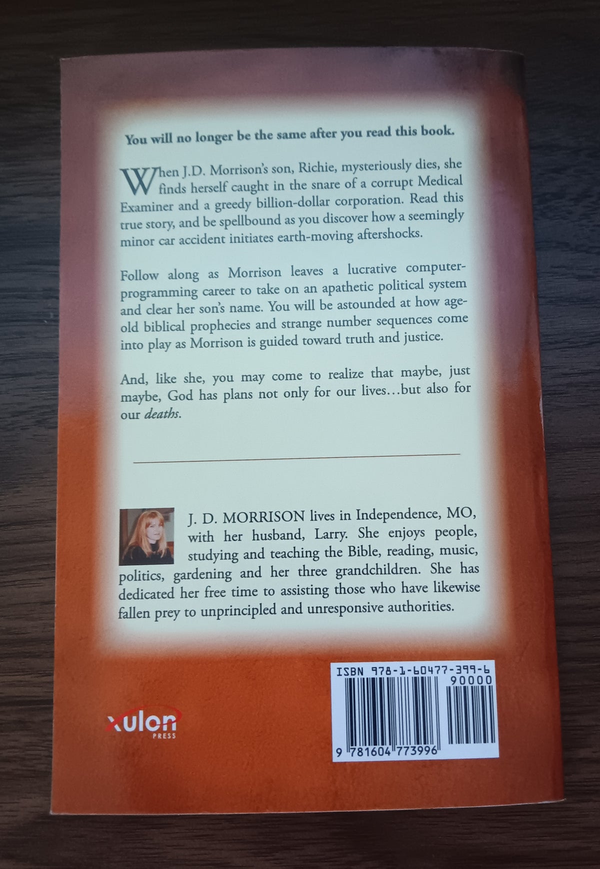 Justice for Truth J D Morrison Signed Inscribed Paperback 2008