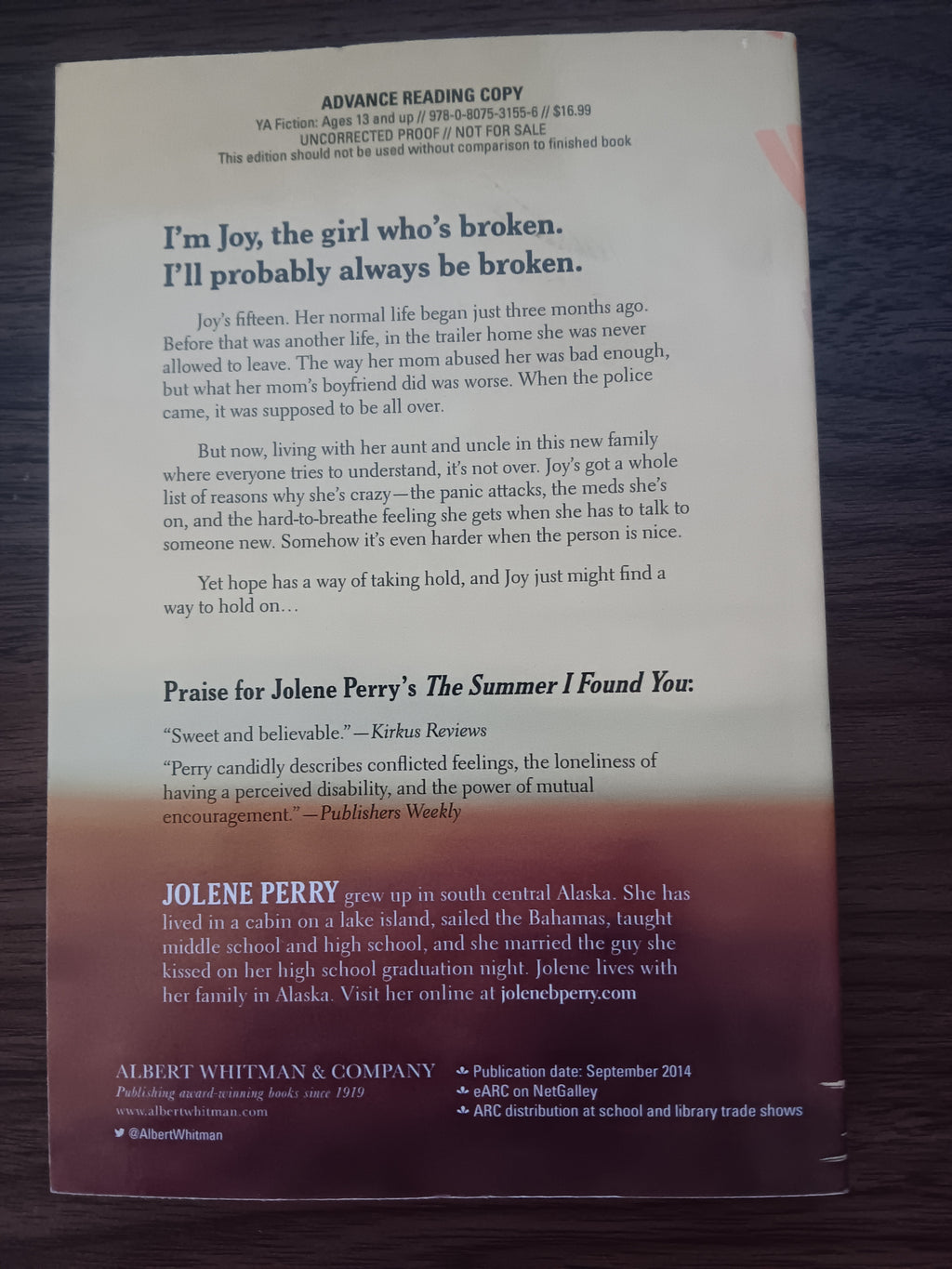 Stronger Than You Know Jolene Perry / ARC Uncorrected Proof 2014