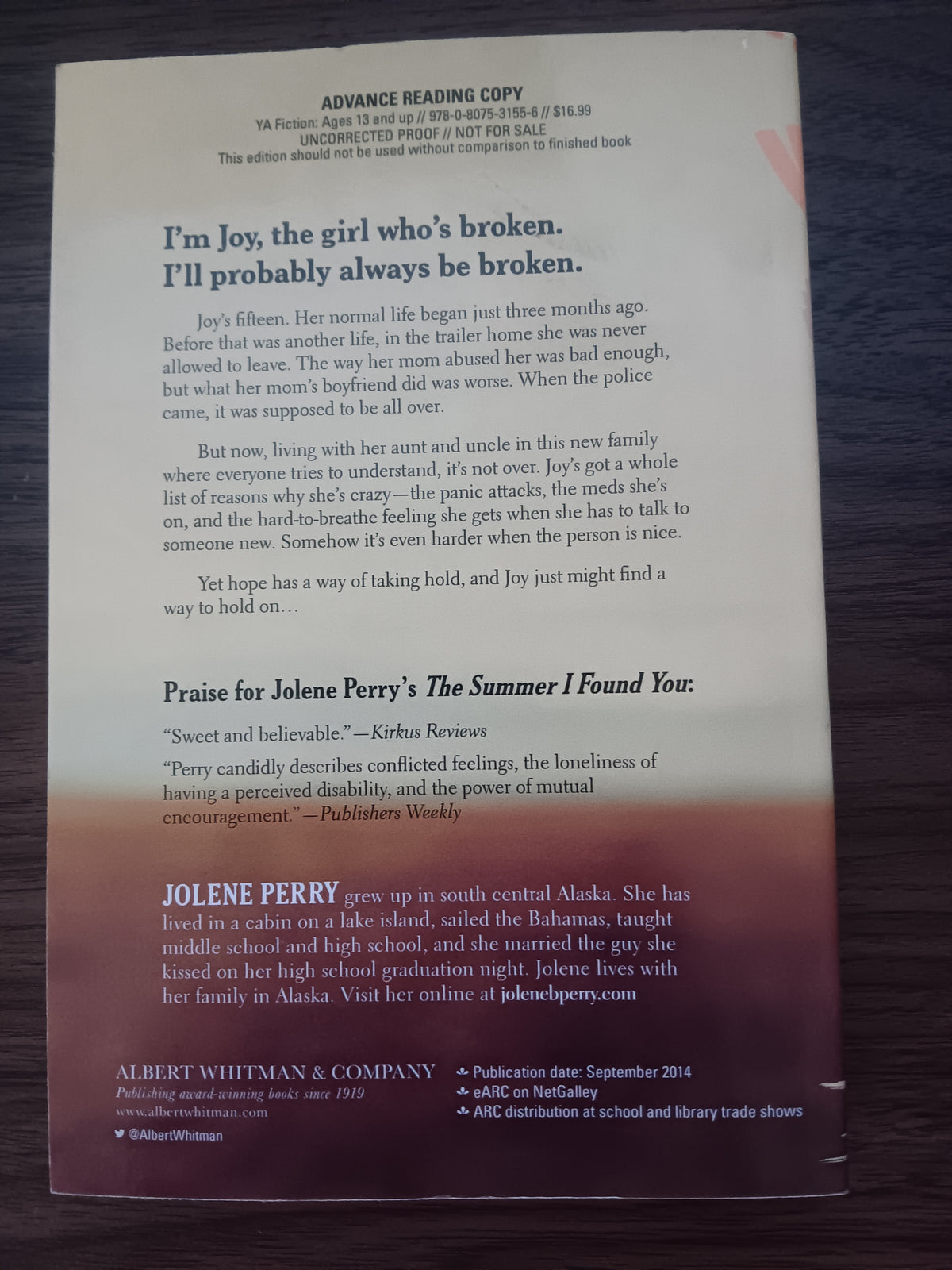 Stronger Than You Know Jolene Perry / ARC Uncorrected Proof 2014