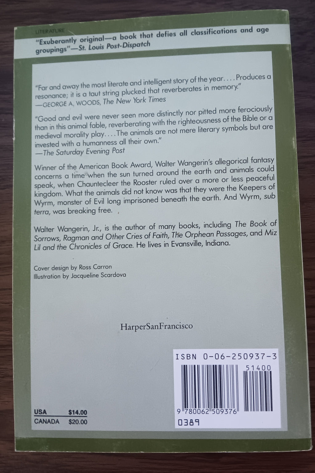 The Book of the Dun Cow Walter Wangerin Jr Paperback Fantasy