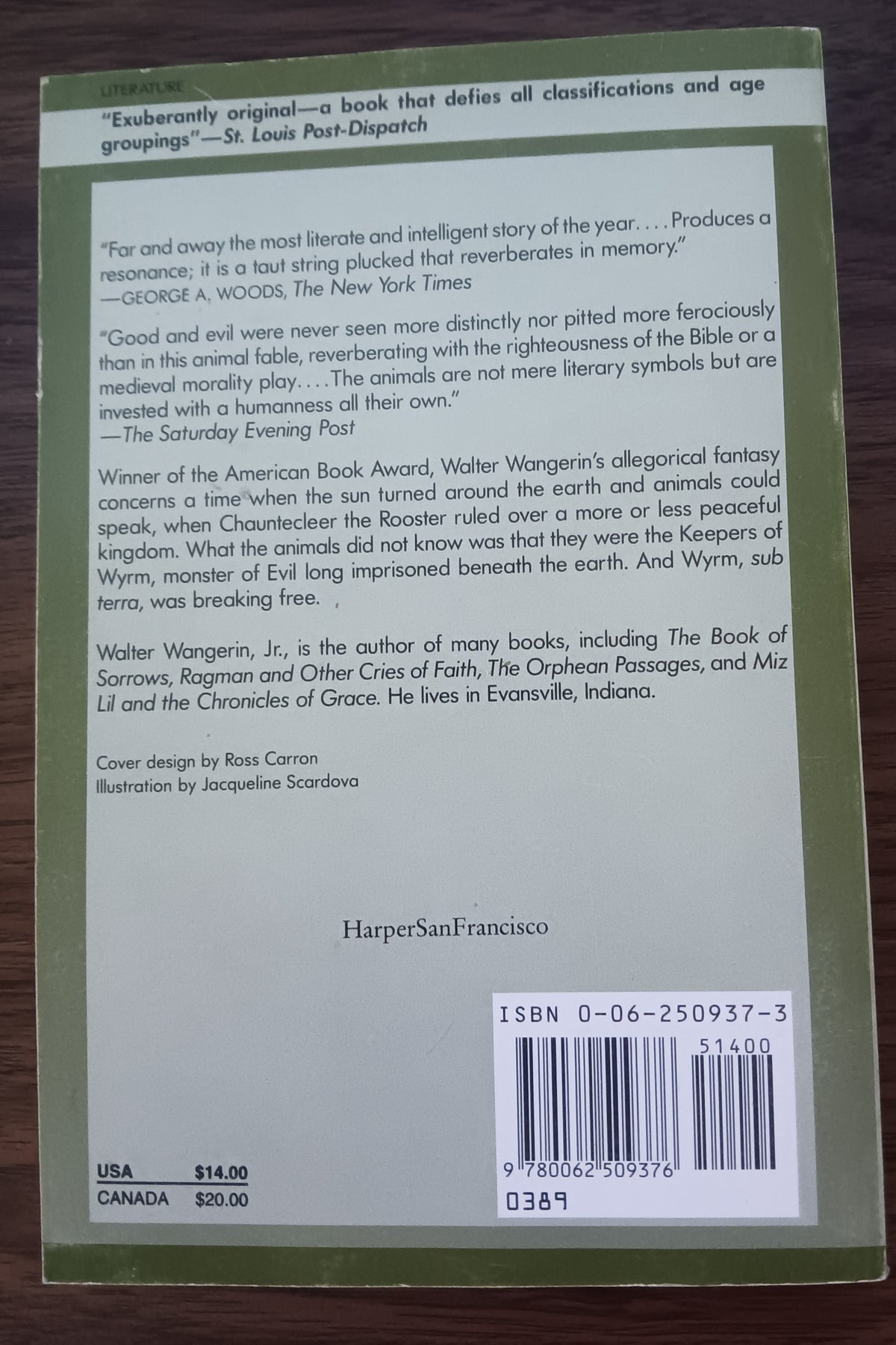 The Book of the Dun Cow Walter Wangerin Jr Paperback Fantasy