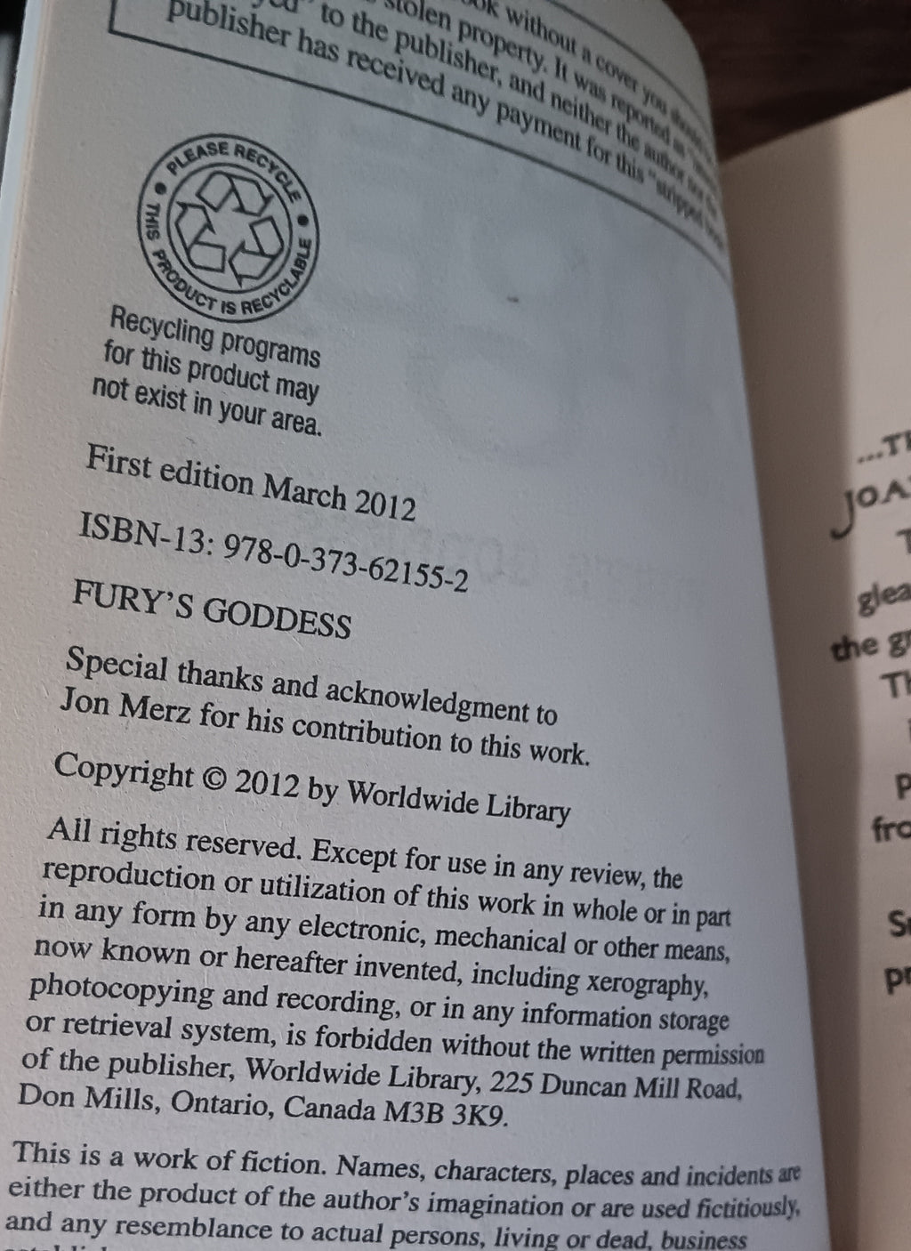 Fury’s Goddess (Rogue Angel #35) — Alex Archer | First Edition Paperback