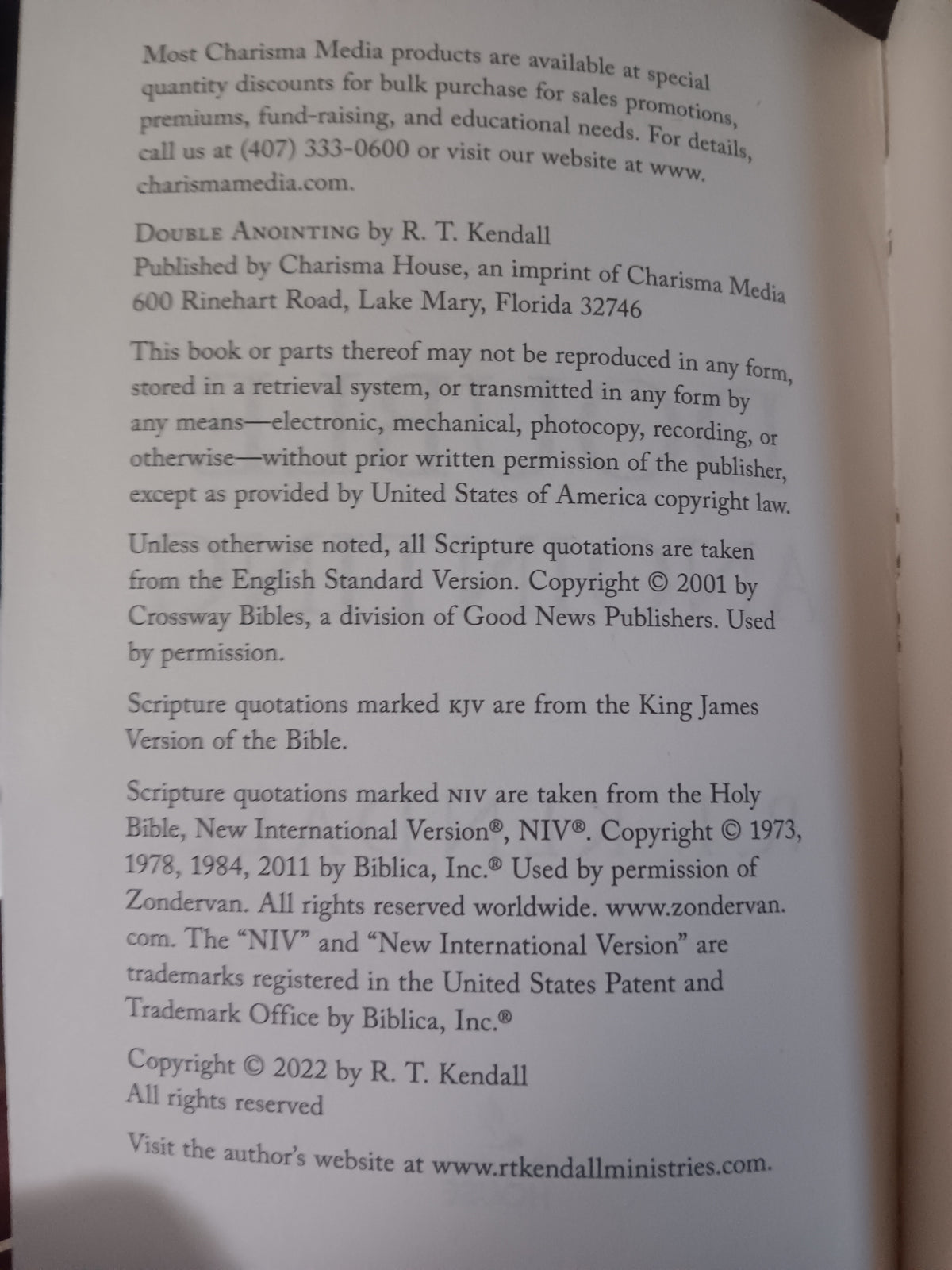 Double Anointing: Lessons to Be Learned from Elisha by R. T. Kendall — Paperback