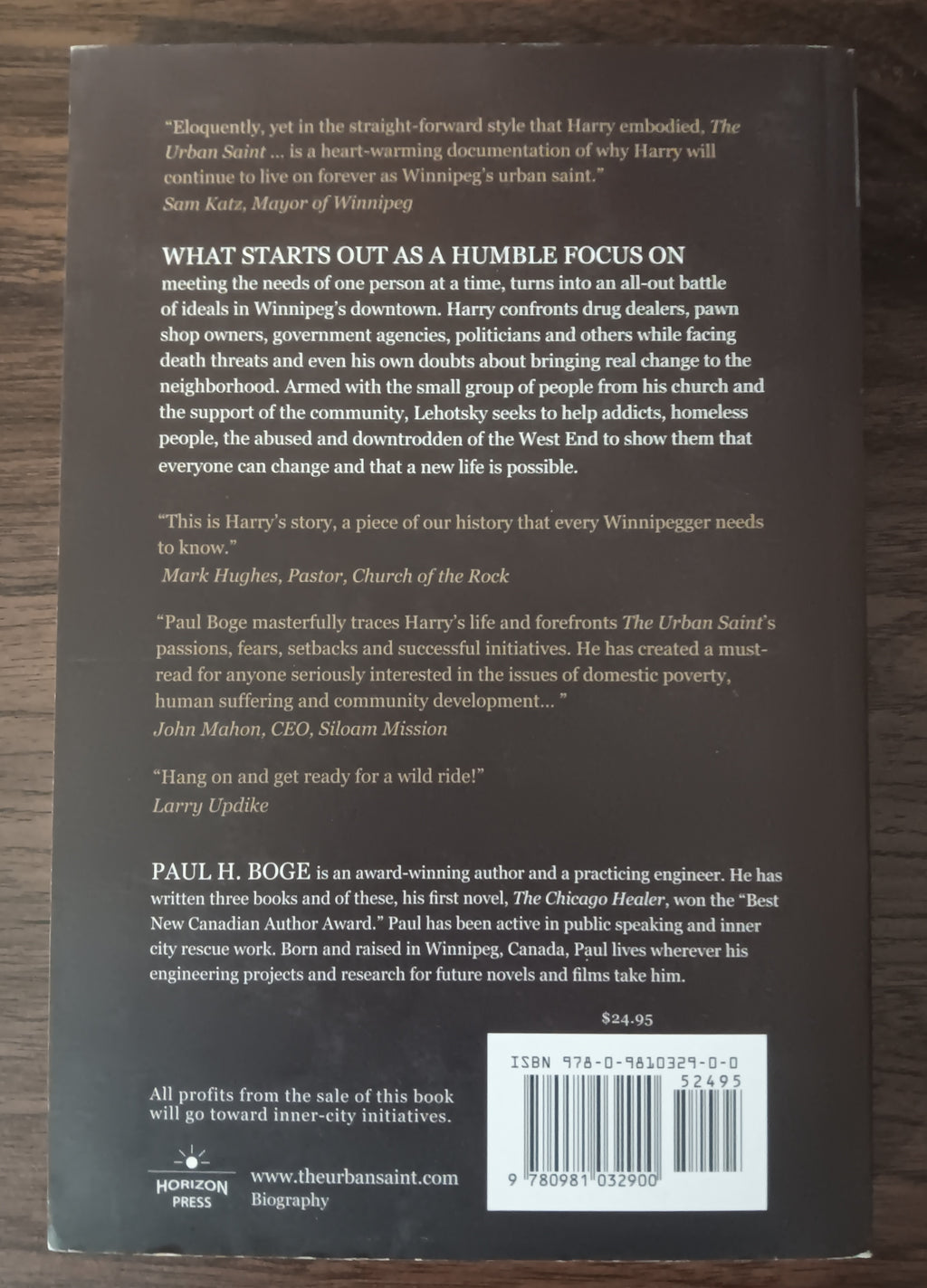The Urban Saint: The Harry Lehotsky Story by Paul H. Boge — Signed Paperback