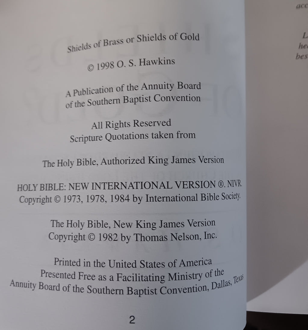 Shields of Brass or Shields of Gold? by O. S. Hawkins — Paperback